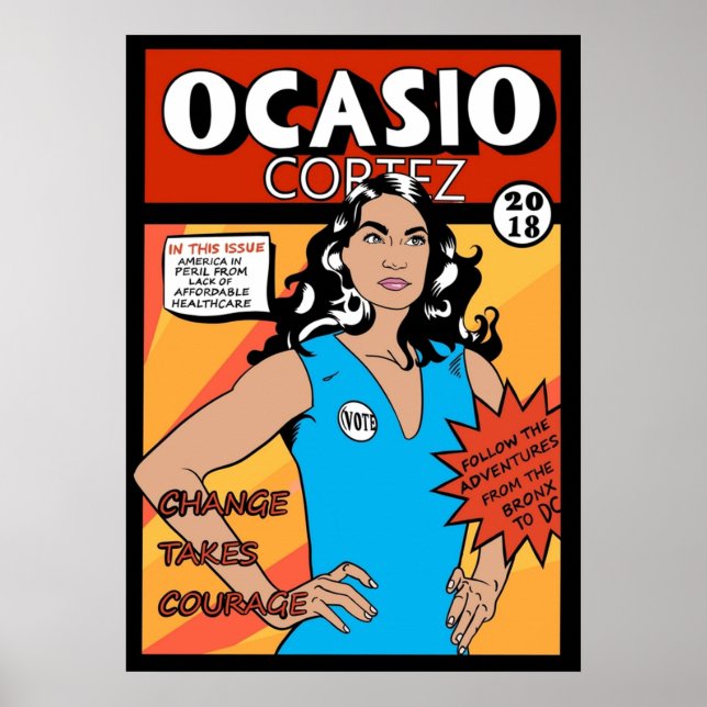 Alexandria Ocasio Cortez Comic Print (Front)