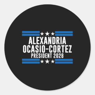 Alexandria Ocasio Cortez For President 2028, Aoc 2 Classic Round Sticker