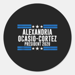 Alexandria Ocasio Cortez For President 2028, Aoc 2 Classic Round Sticker