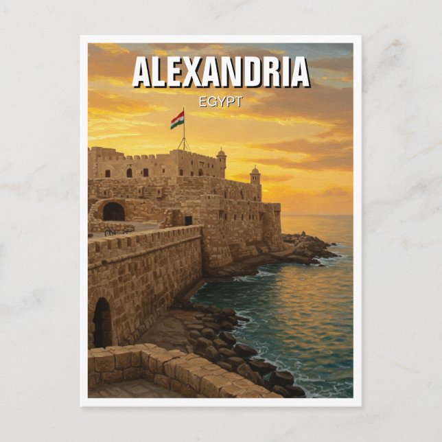 Alexandria Qaitbay Citadel Travel Postcard (Front)