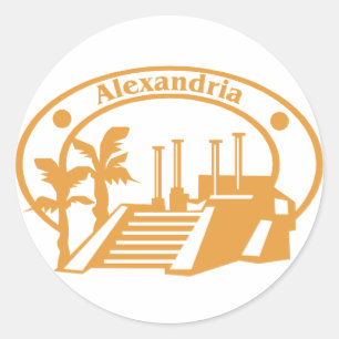 Alexandria Stamp Classic Round Sticker