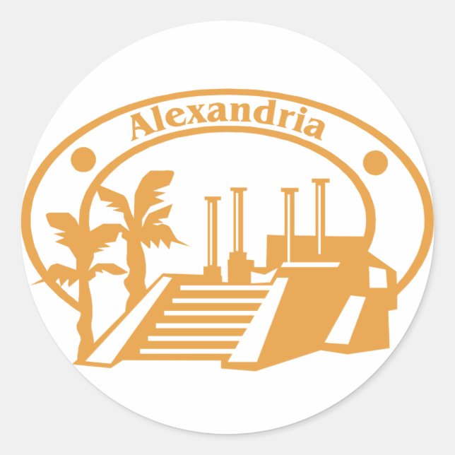 Alexandria Stamp Classic Round Sticker (Front)