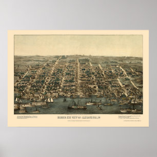 Alexandria, VA Panoramic Map - 1863 Poster