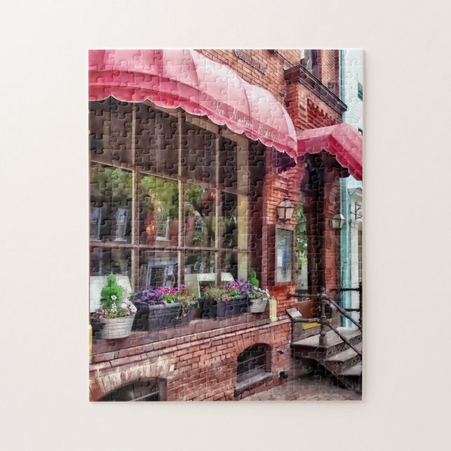 Alexandria VA - Red Awnings on King Street Jigsaw Puzzle (Vertical)