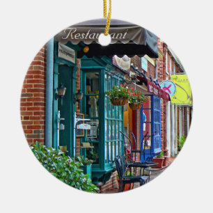 Alexandria VA - Restaurant With Brown Awning Ceramic Tree Decoration