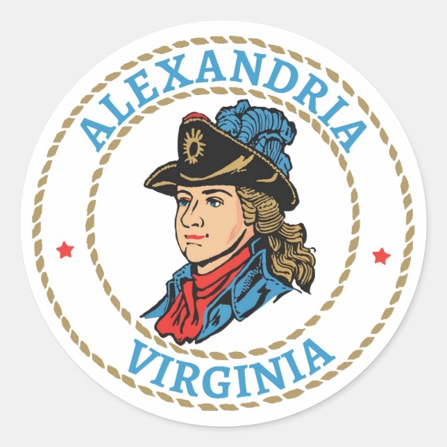 Alexandria Virginia Colonial Classic Round Sticker (Front)