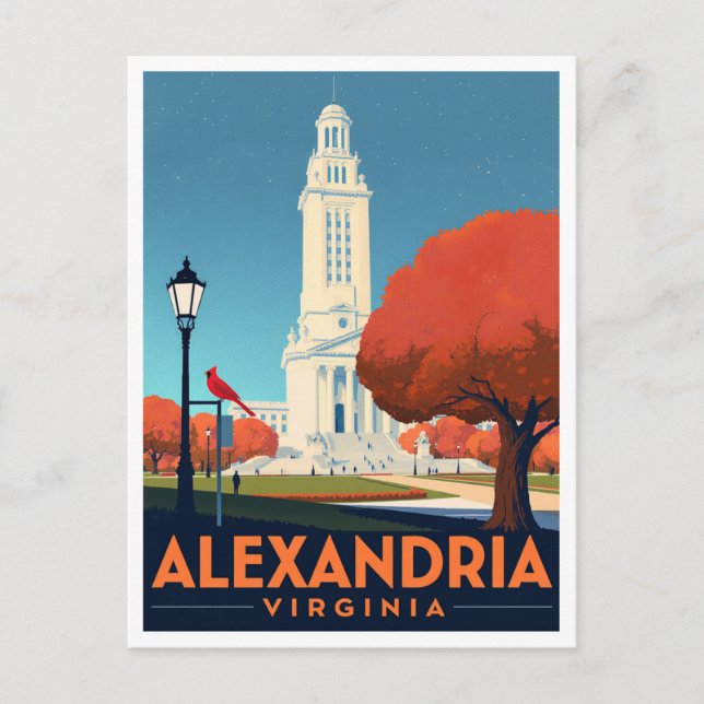 Alexandria Virginia Masonic Memorial Art Postcard (Front)