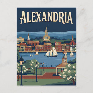 Alexandria Virginia Old Town Retro Vintage Poster Postcard