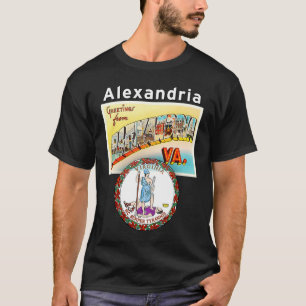 Alexandria Virginia VA Large Letter Postcard State T-Shirt
