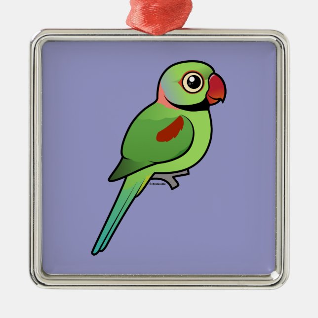 Alexandrine Parakeet Metal Tree Decoration (Front)