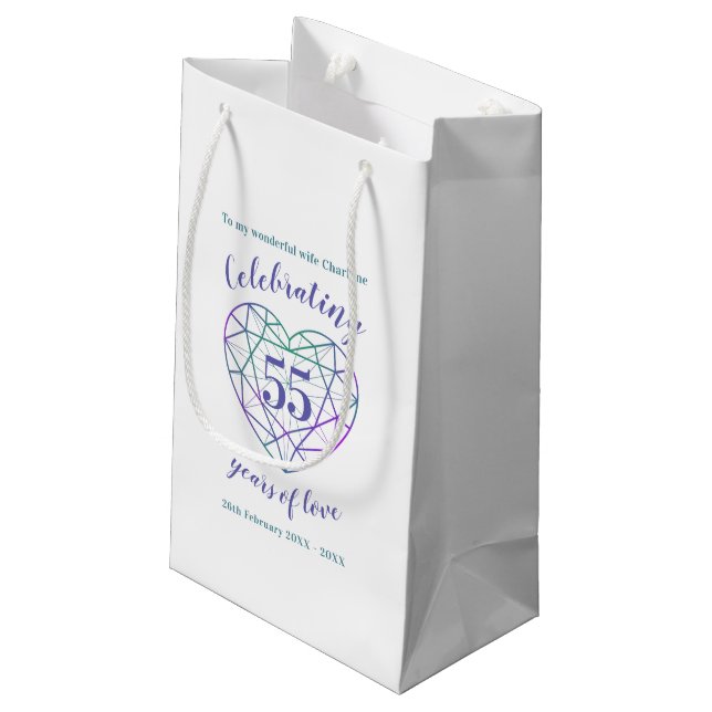 Alexandrite Anniversary 55 years of love gift bag (Back Angled)