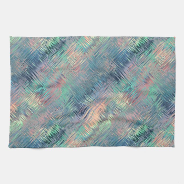 Alexandrite Blue Glassy Texture Tea Towel (Horizontal)