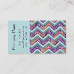 Alexandrite Chevron Zig Zag  Pattern Business Card