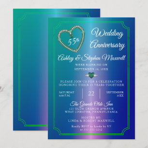 Alexandrite Diamond 55th Wedding Anniversary Party Invitation