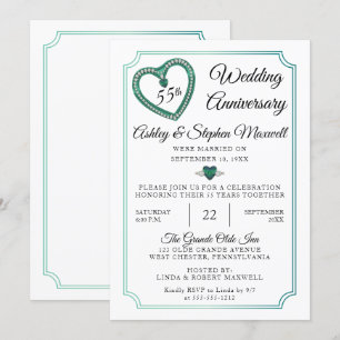 Alexandrite Diamond 55th Wedding Anniversary Party Invitation