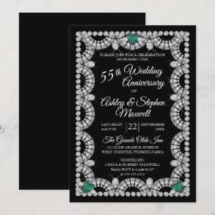 Alexandrite Diamond 55th Wedding Anniversary Party Invitation