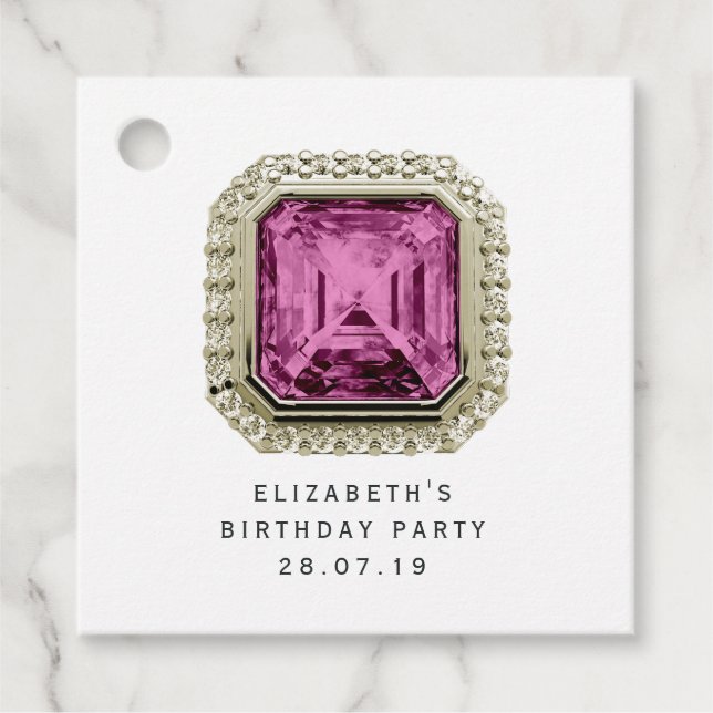Alexandrite June Birthstone Favour Tags (Front)