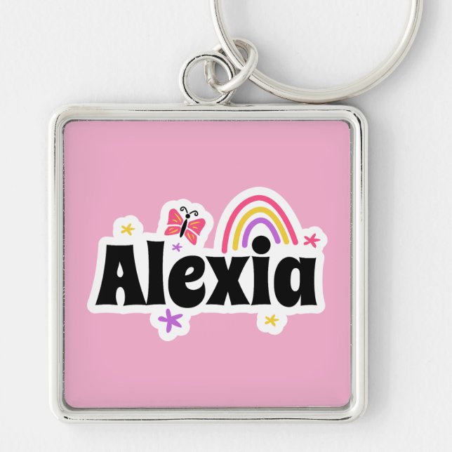Alexia name cute design key ring (Front)