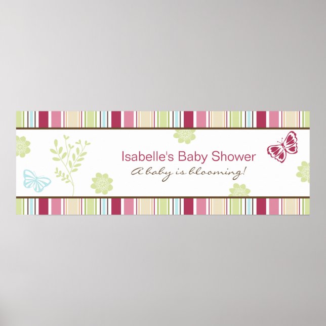 Alexis Garden Baby Shower Banner Poster (Front)
