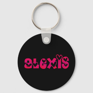 Alexis in Hearts Key Ring