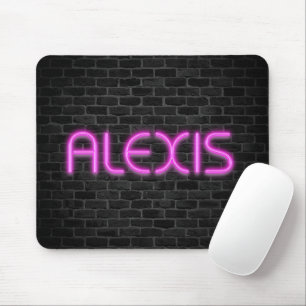 ALEXIS In Pink Neon Lights Mouse Mat