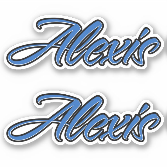 Alexis Name blue sticker Sticker Stickerset (Front)