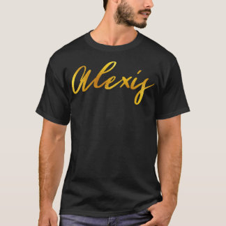 Alexis Name Hand Lettering in Gold Letters T-Shirt