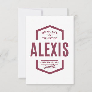 Alexis Personalised Name Birthday Gift RSVP Card