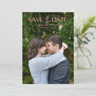 Alexis Pink Elegant Modern Wedding Save The Date