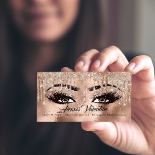 Alexxis Makeup Brow Lashes Glitter Drip Spark Business Card