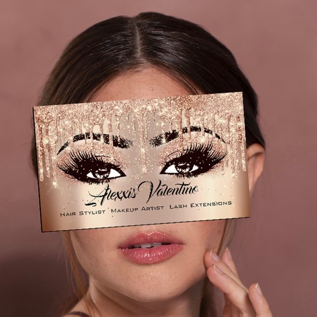 Alexxis Makeup Brow Lashes Glitter Drip Waxing Business Card (Alexxis Makeup Brow Lashes Glitter Drip Waxing Business Card)