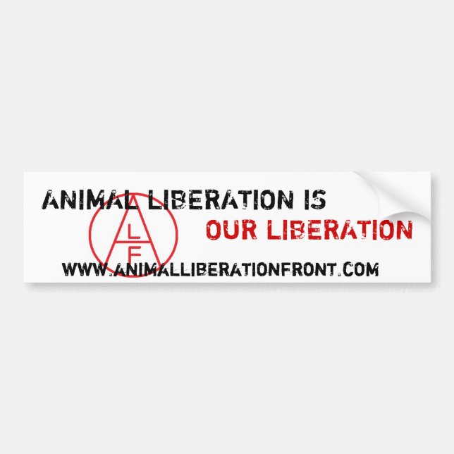 ALF Animal Liberation is Our Liberation Bumper Sticker (Front)