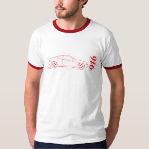 Alfa 916 Gtv from side - outline in red T-Shirt