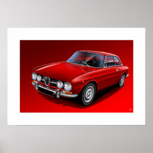 Alfa Romeo 1750 GTV Poster Illustration