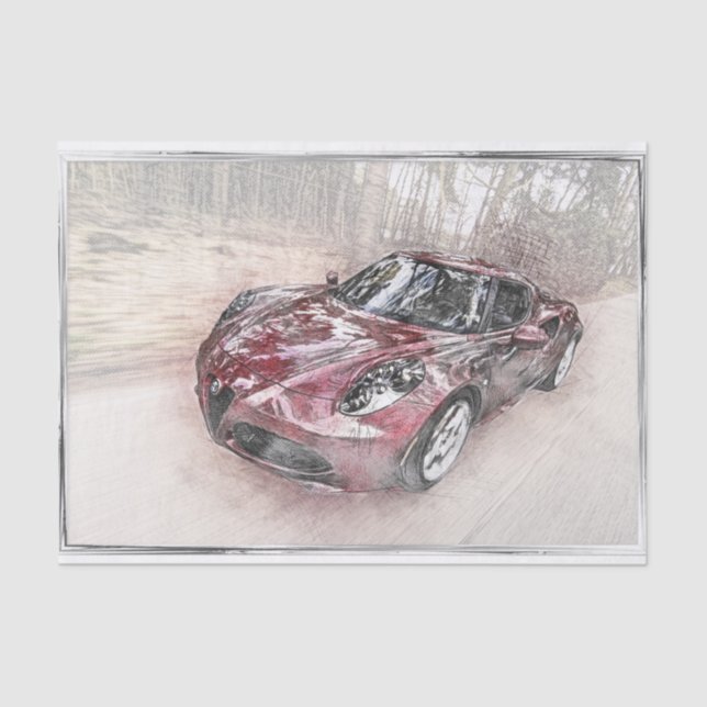 Alfa Romeo Classic Car Decoupage Tissue Paper (Front)