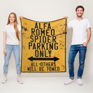 Alfa Romeo Spider Parking Only Fleece Blanket