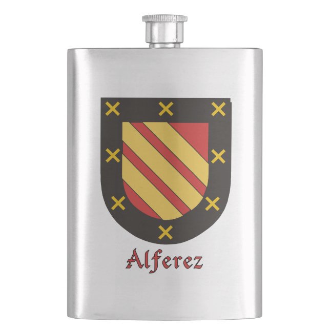 Alferez Heraldic Shield Hip Flask (Front)