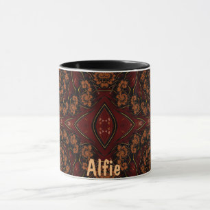ALFIE ~ GLOSSY 3D Zany Brown Black  Mug