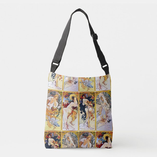 Alfons Mucha 1895 The Four Seasons Crossbody Bag (Front)