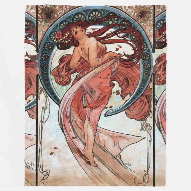 Alfons Mucha 1898 Dance Fleece Blanket (Front)