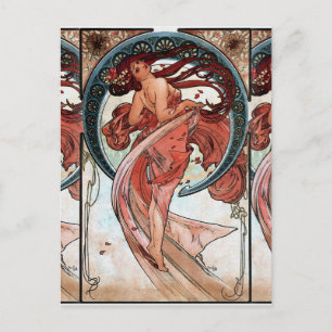 Alfons Mucha 1898 Dance Postcard