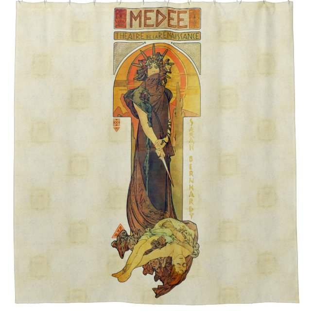 Alfons Mucha 1898 Medea Shower Curtain (Front)