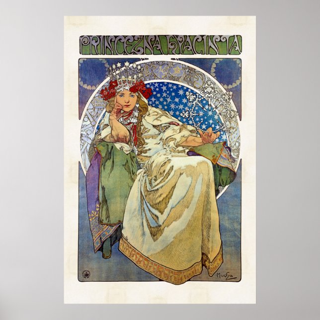 Alfons Mucha 1911 Princezna Hyacinta Poster (Front)