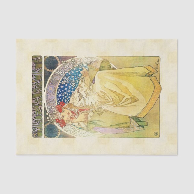 Alfons Mucha 1911 Princezna Hyacinta Tissue Paper (Front)