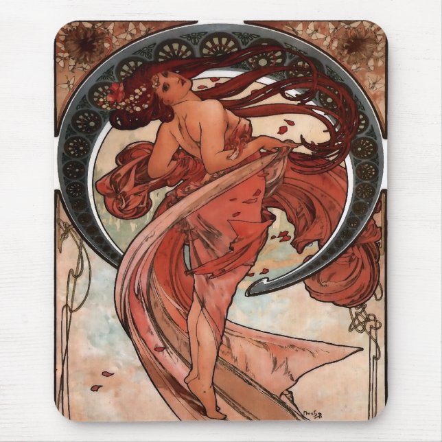 Alfons Mucha Dance Mouse Mat (Front)