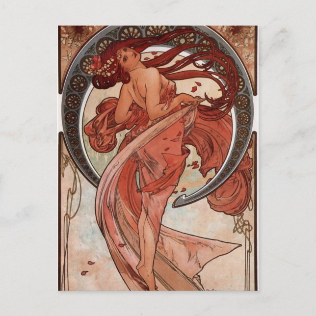 Alfons Mucha Dance Postcard (Front)