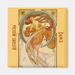 Alfons Mucha Dance Vintage Print Magnet