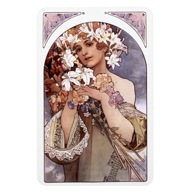 Alfons Mucha: Flower Magnet (Vertical)