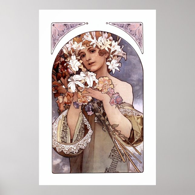 Alfons Mucha: Flower Poster (Front)