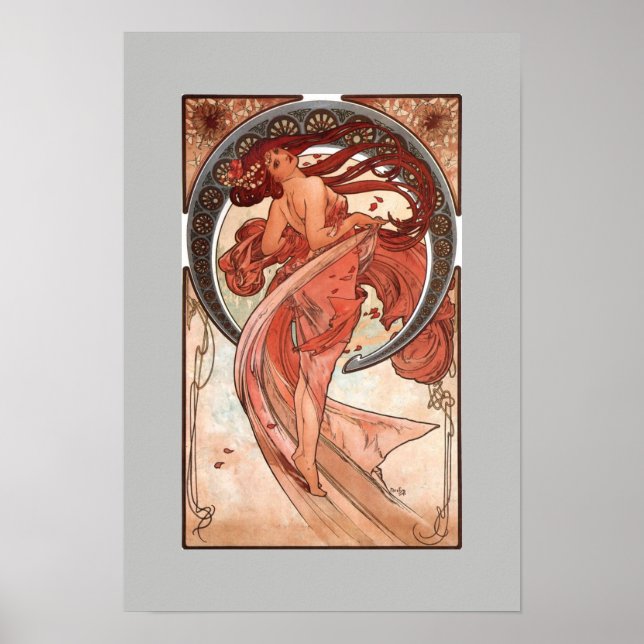 Alfons Mucha GIRL DANCER Vintage 1890's image Poster (Front)